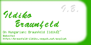 ildiko braunfeld business card